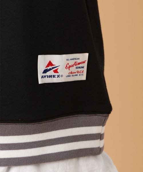 AVIREX(アヴィレックス)の「【直営店限定】ベースボール リブライン クルーネック スウェット / BASEBALL RIB LINE CREW NECK SWEAT / アヴィレックス / AVIREX(スウェット・メンズ・ブラック/ライトグレー・MEDIUM/LARGE/X-LARGE/XX-LARGE)」の5枚目の写真