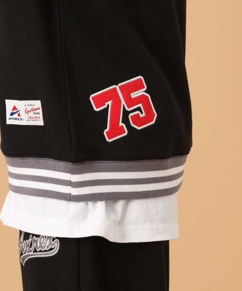 AVIREX(アヴィレックス)の「【直営店限定】ベースボール リブライン クルーネック スウェット / BASEBALL RIB LINE CREW NECK SWEAT / アヴィレックス / AVIREX(スウェット・メンズ・ブラック/ライトグレー・MEDIUM/LARGE/X-LARGE/XX-LARGE)」の4枚目の写真