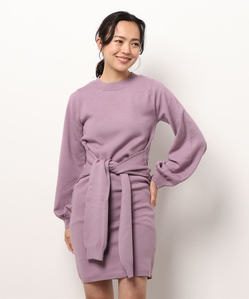 ワンピース Duras デュラス のワンピース 袖ボリュームウエスト巻きニットワンピース D を購入できます Duras ワンピース ドレス袖ボリュームウエスト巻きニットワンピース