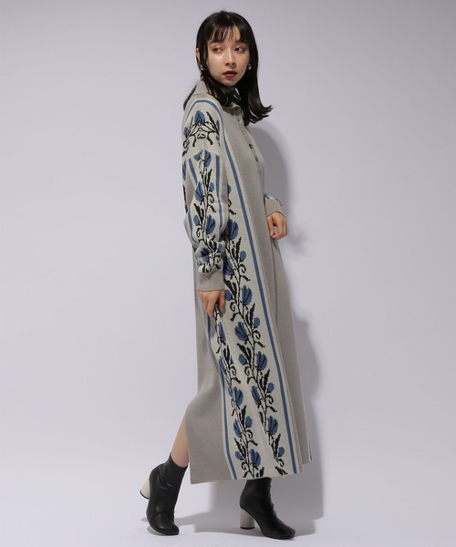 HARE(ハレ)の「サイドガラニットワンピース(HARE)(ワンピース HARE(ハレ)の「サイドガラニットワンピース(HARE)(ワンピース
