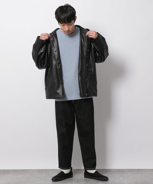 LAKOLE（ラコレ）の「フェイクレザーフードブルゾン / 261231