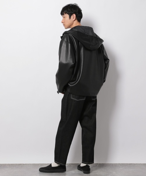 LAKOLE（ラコレ）の「フェイクレザーフードブルゾン / 261231