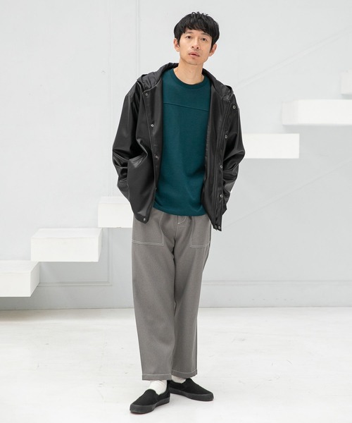 LAKOLE（ラコレ）の「フェイクレザーフードブルゾン / 261231（ブルゾン・メンズ・ブラック・MEDIUM/LARGE）」の16枚目の写真
