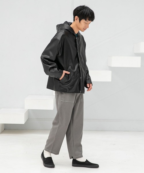 LAKOLE（ラコレ）の「フェイクレザーフードブルゾン / 261231（ブルゾン・メンズ・ブラック・MEDIUM/LARGE）」の19枚目の写真