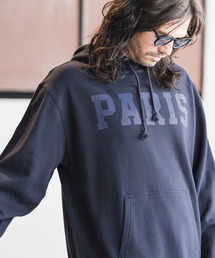 mpa2793-裏毛スウェットプリントパーカー(カレッジレザー_paris)