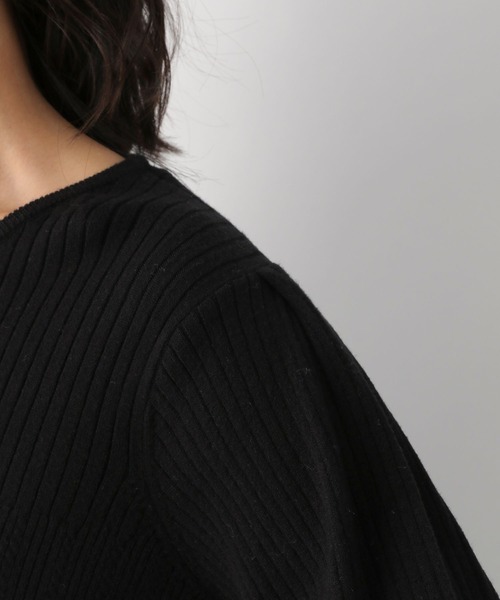 LEPSIM（レプシィム）の「12ゲージキリカエリブニット　259281（ニット/セーター・レディース・ブラック/グレイッシュベージュ/ライトブルー・LARGE/MEDIUM）」の4枚目の写真