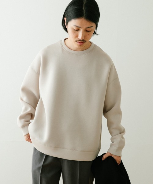 ITEMS URBANRESEARCH(アイテムズ アーバンリサーチ)の「カノコダンボール クルーネックプルオーバー(スウェット・メンズ・ダークグレー/グレー系その他/ブラック・MEDIUM/LARGE)」の3枚目の写真