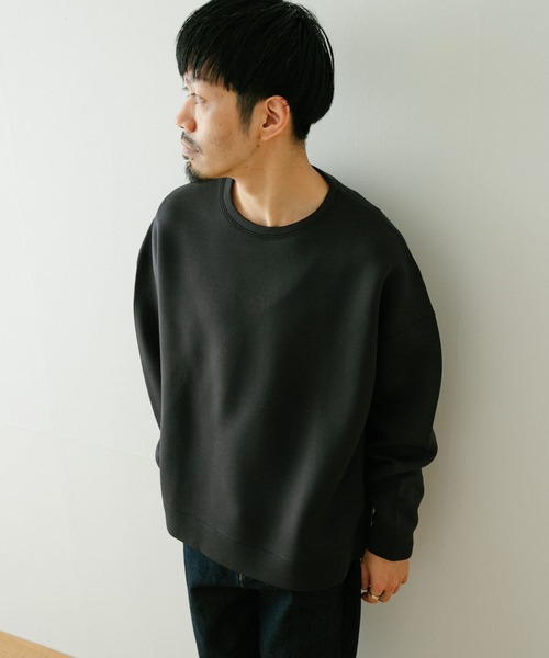 ITEMS URBANRESEARCH(アイテムズ アーバンリサーチ)の「カノコダンボール クルーネックプルオーバー(スウェット・メンズ・ダークグレー/グレー系その他/ブラック・MEDIUM/LARGE)」の2枚目の写真