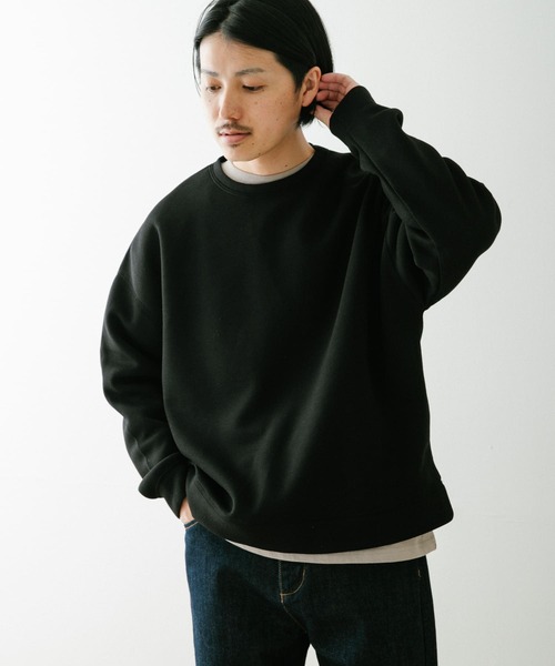 ITEMS URBANRESEARCH(アイテムズ アーバンリサーチ)の「カノコダンボール クルーネックプルオーバー(スウェット・メンズ・ダークグレー/グレー系その他/ブラック・MEDIUM/LARGE)」の1枚目の写真