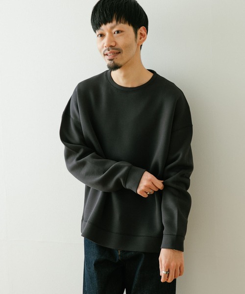 ITEMS URBANRESEARCH(アイテムズ アーバンリサーチ)の「カノコダンボール クルーネックプルオーバー(スウェット・メンズ・ダークグレー/グレー系その他/ブラック・MEDIUM/LARGE)」の4枚目の写真