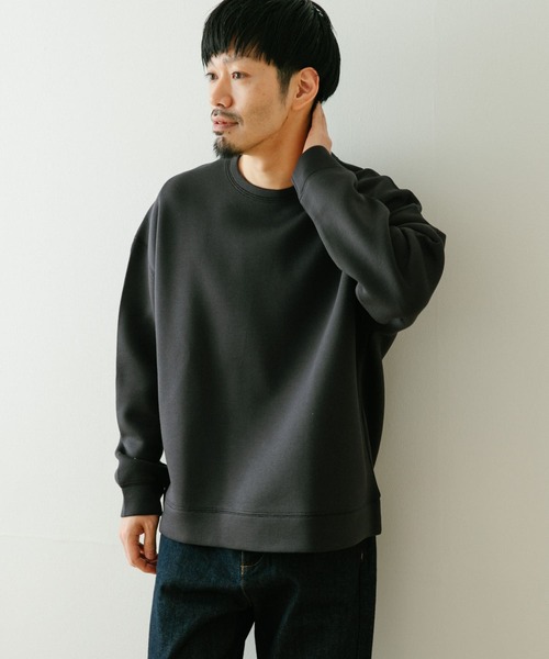 ITEMS URBANRESEARCH(アイテムズ アーバンリサーチ)の「カノコダンボール クルーネックプルオーバー(スウェット・メンズ・ダークグレー/グレー系その他/ブラック・MEDIUM/LARGE)」の8枚目の写真