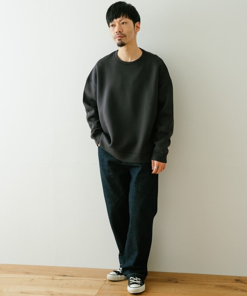 ITEMS URBANRESEARCH(アイテムズ アーバンリサーチ)の「カノコダンボール クルーネックプルオーバー(スウェット・メンズ・ダークグレー/グレー系その他/ブラック・MEDIUM/LARGE)」の7枚目の写真