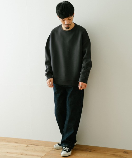 ITEMS URBANRESEARCH(アイテムズ アーバンリサーチ)の「カノコダンボール クルーネックプルオーバー(スウェット・メンズ・ダークグレー/グレー系その他/ブラック・MEDIUM/LARGE)」の9枚目の写真