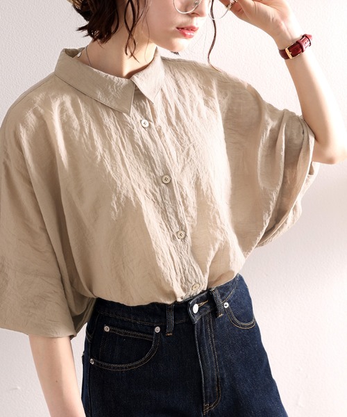 classicalelf(クラシカルエルフ)の「シアーに揺れる。大人のゆったりシアー素材ブラウス(シャツ/ブラウス・レディース・ホワイト/ライトグレー/ブラック/グレイッシュベージュ・MEDIUM/X-LARGE)」の10枚目の写真