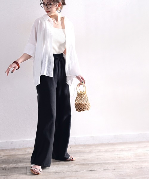 classicalelf(クラシカルエルフ)の「シアーに揺れる。大人のゆったりシアー素材ブラウス(シャツ/ブラウス・レディース・ホワイト/ライトグレー/ブラック/グレイッシュベージュ・MEDIUM/X-LARGE)」の20枚目の写真