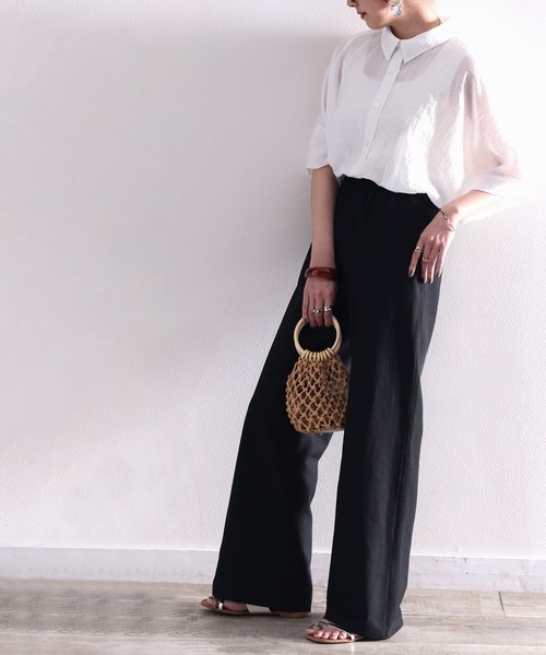 classicalelf(クラシカルエルフ)の「シアーに揺れる。大人のゆったりシアー素材ブラウス(シャツ/ブラウス・レディース・ホワイト/ライトグレー/ブラック/グレイッシュベージュ・MEDIUM/X-LARGE)」の19枚目の写真