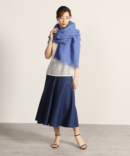 アソースメレ　ベルギーリネン　イエナ　ブルー セール】【ASAUCE MELER/アソースメレ】 ベルギーリネンフリンジ