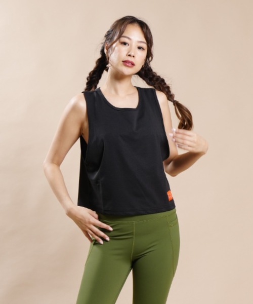 Hurley (ハーレー)の「Hurley/ハーレー 水陸両用ワンポイントロゴショート丈タンクトップ/ラッシュガードタンクトップ WSL2200002(タンクトップ・レディース・ホワイト/ブラック/カーキ・S/M)」の2枚目の写真
