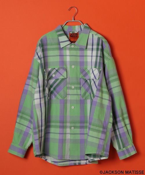 JACKSON MATISSE(ジャクソンマティス)の「【JACKSON MATISSE(ジャクソンマティス)×BAYFLOW】CPOチェックシャツ(シャツ/ブラウス・メンズ・ブルー/ピンク/パープル・MEDIUM/LARGE)」の3枚目の写真