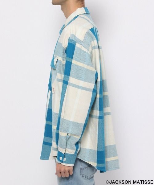 JACKSON MATISSE(ジャクソンマティス)の「【JACKSON MATISSE(ジャクソンマティス)×BAYFLOW】CPOチェックシャツ(シャツ/ブラウス・メンズ・ブルー/ピンク/パープル・MEDIUM/LARGE)」の5枚目の写真