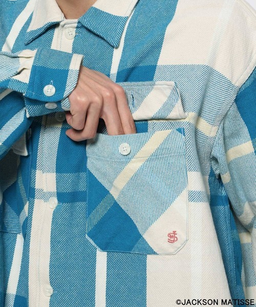 JACKSON MATISSE(ジャクソンマティス)の「【JACKSON MATISSE(ジャクソンマティス)×BAYFLOW】CPOチェックシャツ(シャツ/ブラウス・メンズ・ブルー/ピンク/パープル・MEDIUM/LARGE)」の8枚目の写真