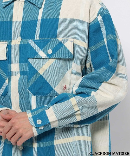 JACKSON MATISSE(ジャクソンマティス)の「【JACKSON MATISSE(ジャクソンマティス)×BAYFLOW】CPOチェックシャツ(シャツ/ブラウス・メンズ・ブルー/ピンク/パープル・MEDIUM/LARGE)」の9枚目の写真