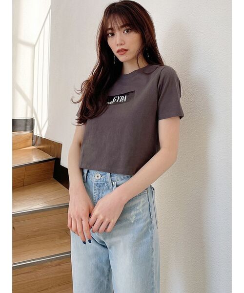 GYDA(ジェイダ)の「TAPE IT GYDA Tシャツ(Tシャツ/カットソー・レディース・チャコールグレー/オフホワイト/ミント・FREE)」の7枚目の写真