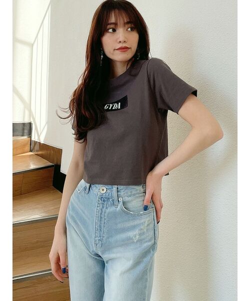 GYDA(ジェイダ)の「TAPE IT GYDA Tシャツ(Tシャツ/カットソー・レディース・チャコールグレー/オフホワイト/ミント・FREE)」の8枚目の写真