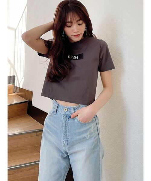 GYDA(ジェイダ)の「TAPE IT GYDA Tシャツ(Tシャツ/カットソー・レディース・チャコールグレー/オフホワイト/ミント・FREE)」の10枚目の写真