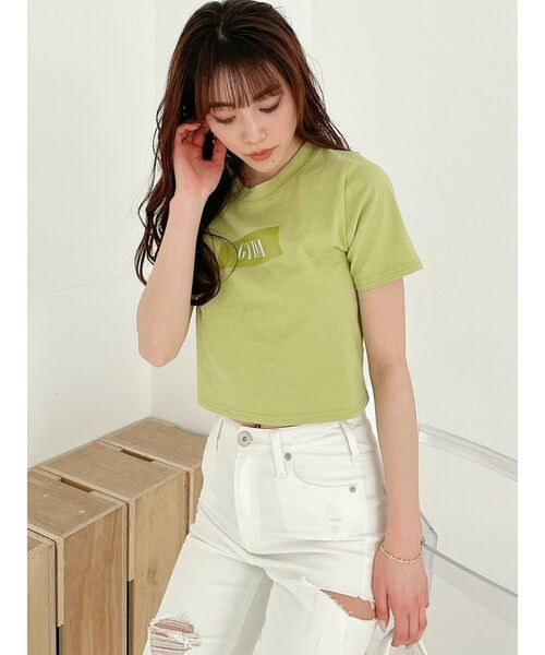 GYDA(ジェイダ)の「TAPE IT GYDA Tシャツ(Tシャツ/カットソー・レディース・チャコールグレー/オフホワイト/ミント・FREE)」の16枚目の写真