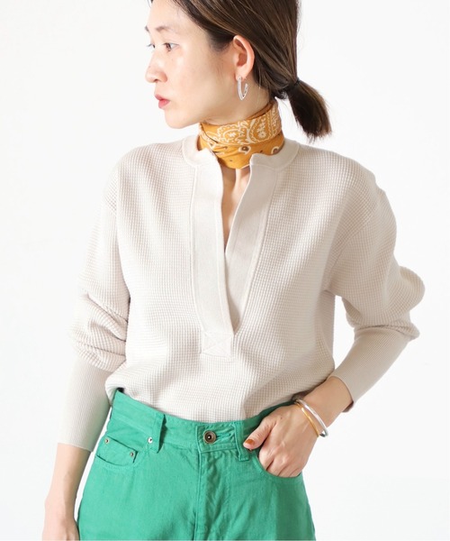 VERMEIL par iena　ワッフルヘンリーネックプルオーバー VERMEIL par iena（ヴェルメイユパーイエナ）の「ワッフルヘンリー