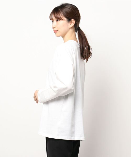 ehka sopo（エヘカソポ）の「ロゴデザインアソートロンT（Tシャツ/カットソー・レディース・ブラック/ネイビー/レッド/グリーン・ﾌﾘ-）」の5枚目の写真