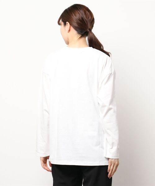 ehka sopo（エヘカソポ）の「ロゴデザインアソートロンT（Tシャツ/カットソー・レディース・ブラック/ネイビー/レッド/グリーン・ﾌﾘ-）」の6枚目の写真