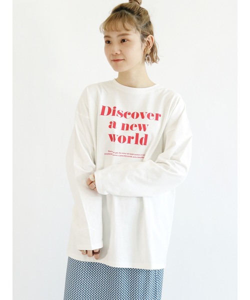 ehka sopo（エヘカソポ）の「ロゴデザインアソートロンT（Tシャツ/カットソー・レディース・ブラック/ネイビー/レッド/グリーン・ﾌﾘ-）」の4枚目の写真