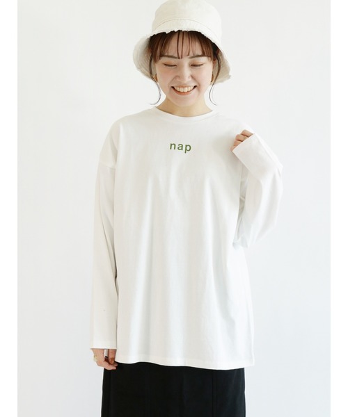 ehka sopo（エヘカソポ）の「ロゴデザインアソートロンT（Tシャツ/カットソー・レディース・ブラック/ネイビー/レッド/グリーン・ﾌﾘ-）」の2枚目の写真