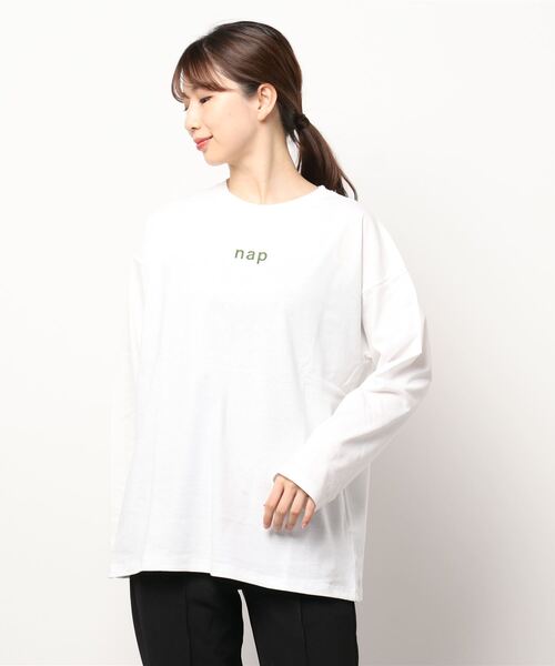 ehka sopo（エヘカソポ）の「ロゴデザインアソートロンT（Tシャツ/カットソー・レディース・ブラック/ネイビー/レッド/グリーン・ﾌﾘ-）」の8枚目の写真