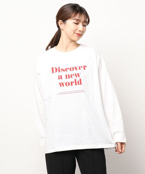 ehka sopo（エヘカソポ）の「ロゴデザインアソートロンT（Tシャツ/カットソー・レディース・ブラック/ネイビー/レッド/グリーン・ﾌﾘ-）」の7枚目の写真