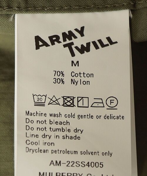 ARMY TWILL（アーミーツイル）の「ARMY TWILL SANFORIZED: WEATHER HOODED CT フーデッド コート（ミリタリージャケット・レディース・ブラック/ライトカーキ・ONE SIZE）」の12枚目の写真