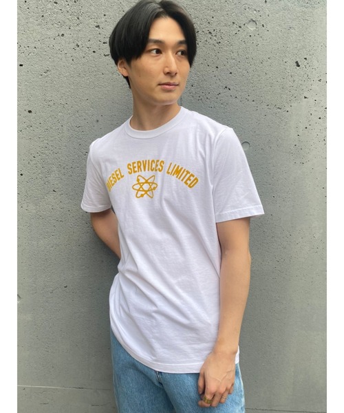 メンズ Tシャツ フロック加工