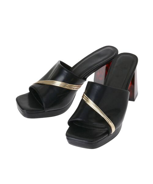 RESEXXY（リゼクシー）の「べっ甲ヒールサンダル（サンダル・レディース・ブラック/オフホワイト・SMALL/MEDIUM/LARGE）」の18枚目の写真