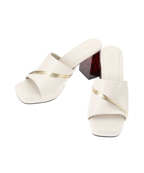 RESEXXY（リゼクシー）の「べっ甲ヒールサンダル（サンダル・レディース・ブラック/オフホワイト・SMALL/MEDIUM/LARGE）」の17枚目の写真