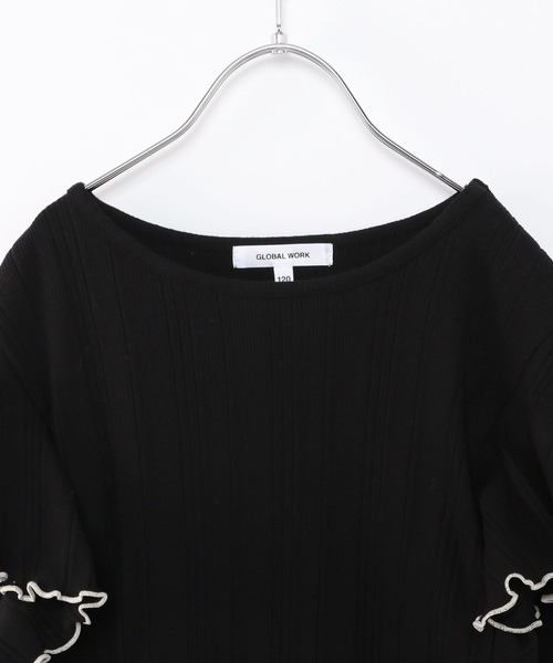 GLOBAL WORK（グローバルワーク）の「キッズ/ヘビロッTEE配色フリル/270461（シャツ/ブラウス・キッズ・ホワイト/ブラック/ライトイエロー・120cm/100cm/110cm/130cm/140cm/160cm/150cm）」の9枚目の写真