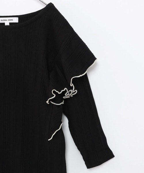 GLOBAL WORK（グローバルワーク）の「キッズ/ヘビロッTEE配色フリル/270461（シャツ/ブラウス・キッズ・ホワイト/ブラック/ライトイエロー・120cm/100cm/110cm/130cm/140cm/160cm/150cm）」の12枚目の写真