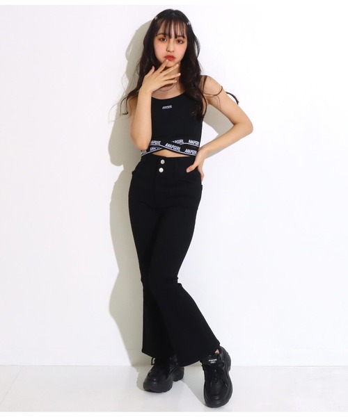 ANAP GｉRL（アナップガール）の「クロスブラトップ（キャミソール・キッズ・ベージュ/ブラック/ホワイト・XS/M/S）」の13枚目の写真