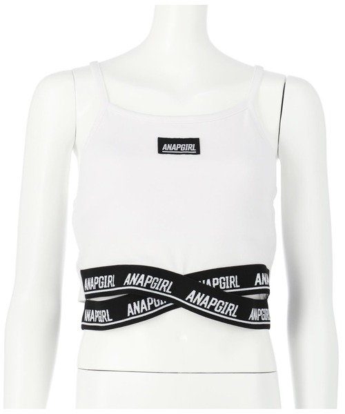 ANAP GｉRL（アナップガール）の「クロスブラトップ（キャミソール・キッズ・ベージュ/ブラック/ホワイト・XS/M/S）」の12枚目の写真