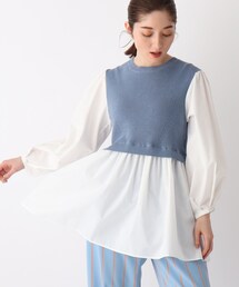 OPAQUE.CLIP | 【C】ニットベストドッキングプルオーバー(ニット/セーター)