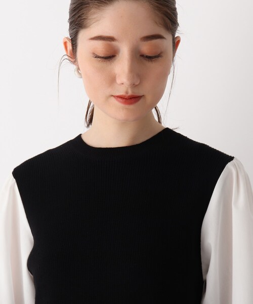 OPAQUE.CLIP（オペークドットクリップ）の「◆【C】ニットベストドッキングプルオーバー（ニット/セーター・レディース・ホワイト系/ブラック/ブルー・34/36/38/40）」の7枚目の写真