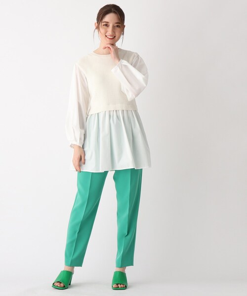 OPAQUE.CLIP（オペークドットクリップ）の「◆【C】ニットベストドッキングプルオーバー（ニット/セーター・レディース・ホワイト系/ブラック/ブルー・34/36/38/40）」の12枚目の写真