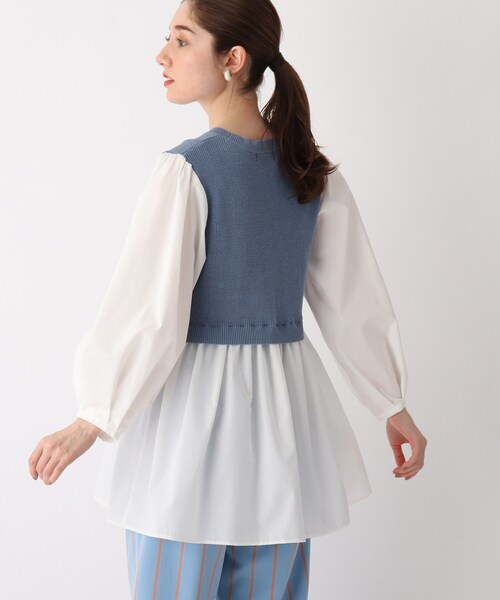 OPAQUE.CLIP（オペークドットクリップ）の「◆【C】ニットベストドッキングプルオーバー（ニット/セーター・レディース・ホワイト系/ブラック/ブルー・34/36/38/40）」の14枚目の写真