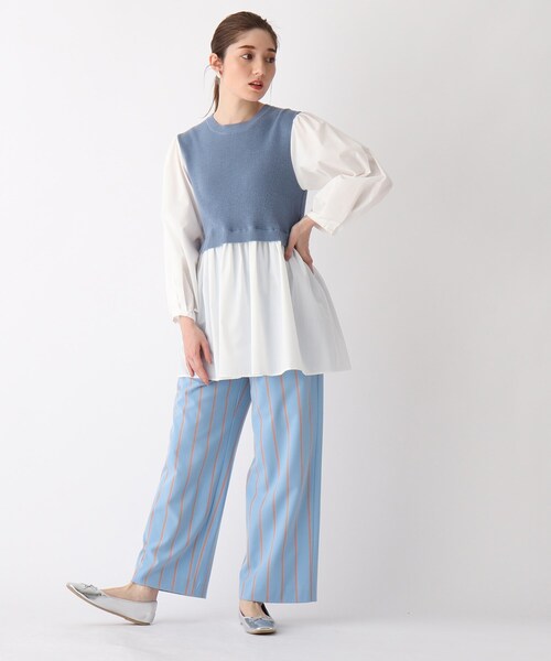 OPAQUE.CLIP（オペークドットクリップ）の「◆【C】ニットベストドッキングプルオーバー（ニット/セーター・レディース・ホワイト系/ブラック/ブルー・34/36/38/40）」の15枚目の写真